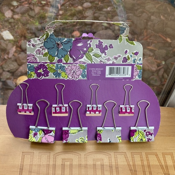 Vera Bradley Binder Clips in Purple (8) - Picture 3 of 7